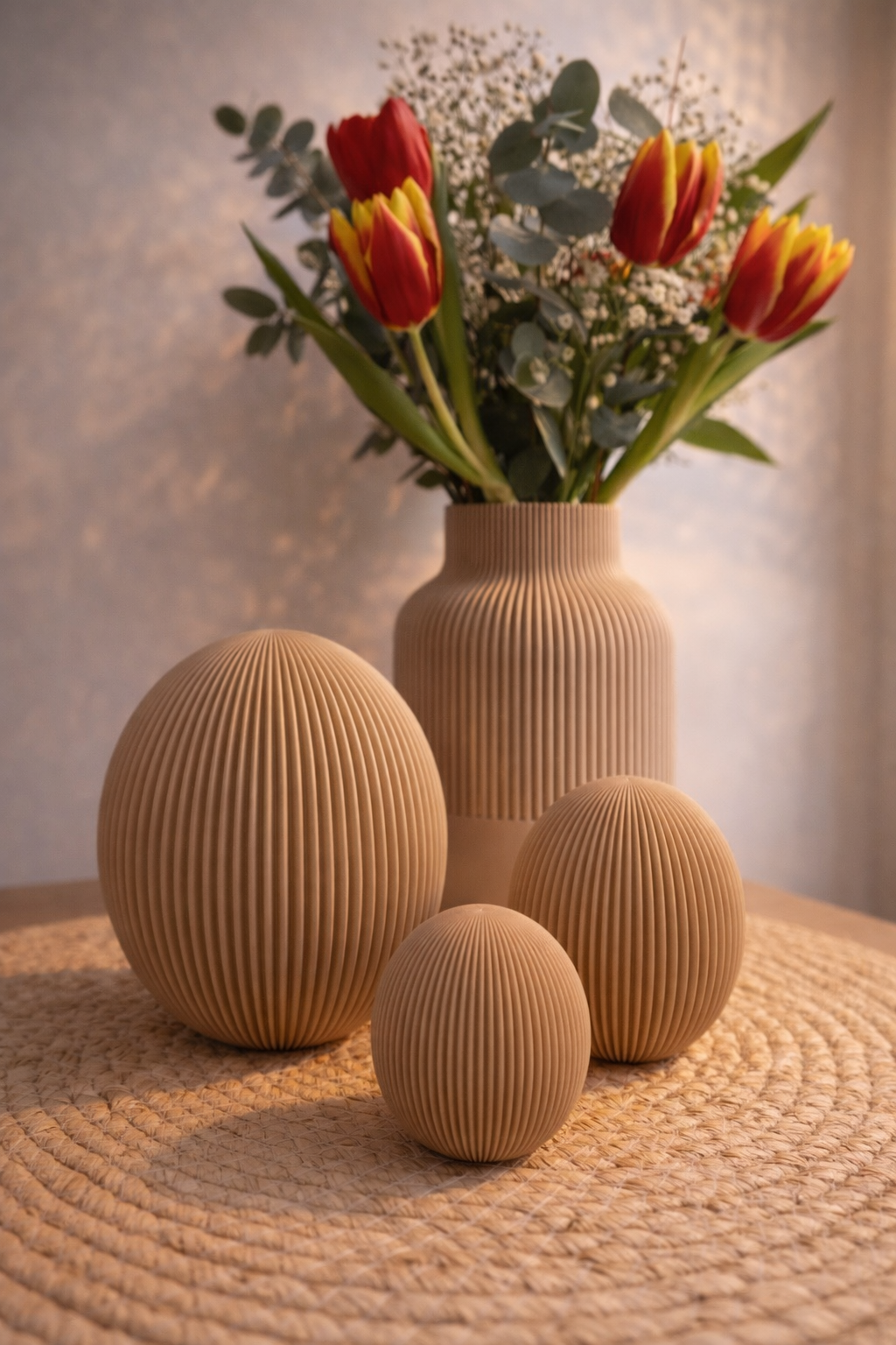 Dekorative Ostereier – Set in Naturtönen